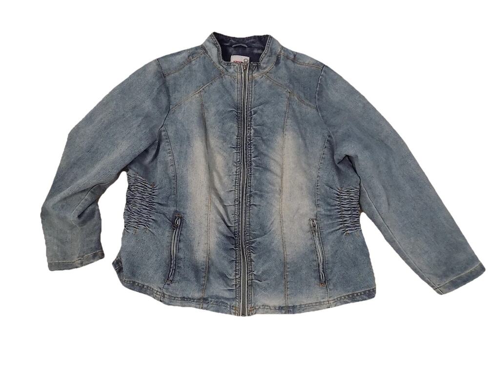 Vintage Bongo Plus denim jacket jean jacket Y2K zip front size 2X